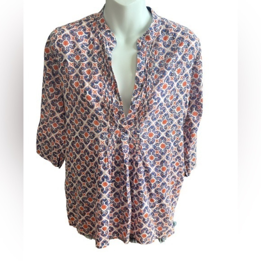 Roberta Roller Rabbit Blue & Orange‎ Julia Top size  XS
